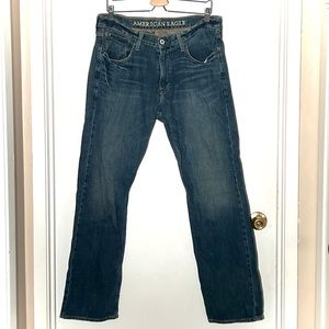 AEO 34W/32L Original Straight blue jeans.